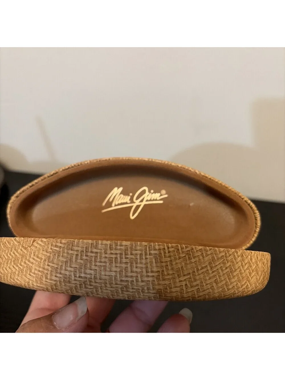 Maui Jim Brown Basket Weave Pattern Sunglass Hard Clamshell Case (case only)